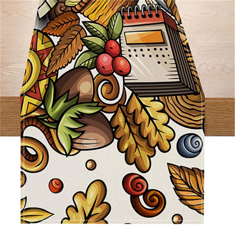 Wholesale Thanksgiving Linen Pumpkin Print Banquet Restaurant Upholstery